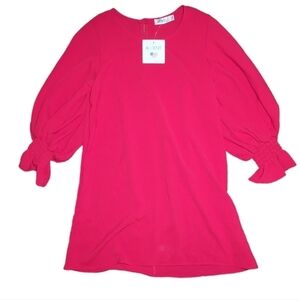 NWT Accent Balloon Sleeve Red Mini Dress Size S/M